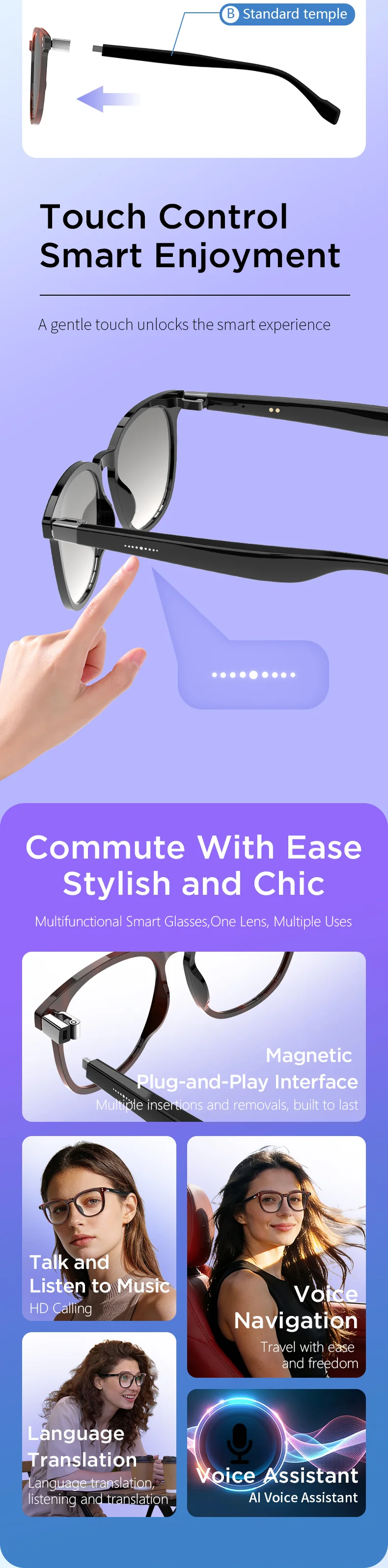 Verse One AI audio glasses — feature panel 3