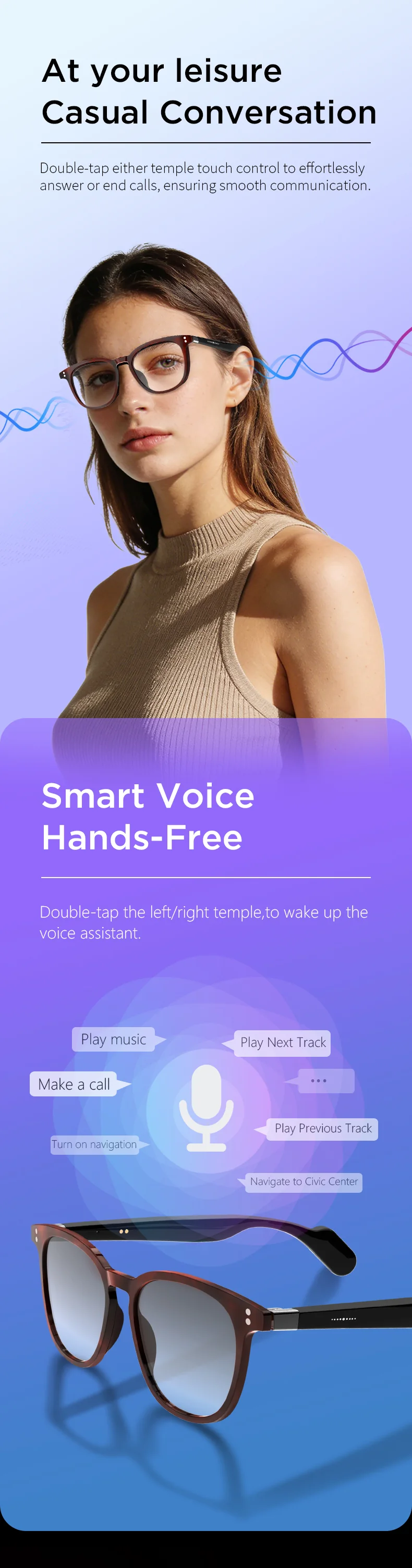 Verse One AI audio glasses — feature panel 4