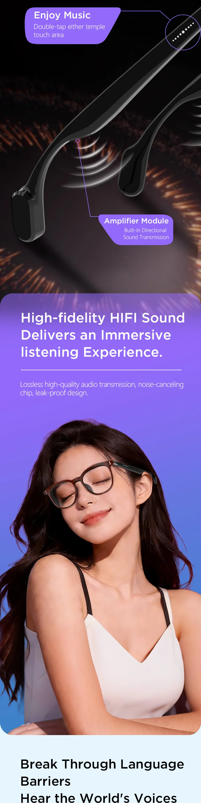 Verse One AI audio glasses — feature panel 6