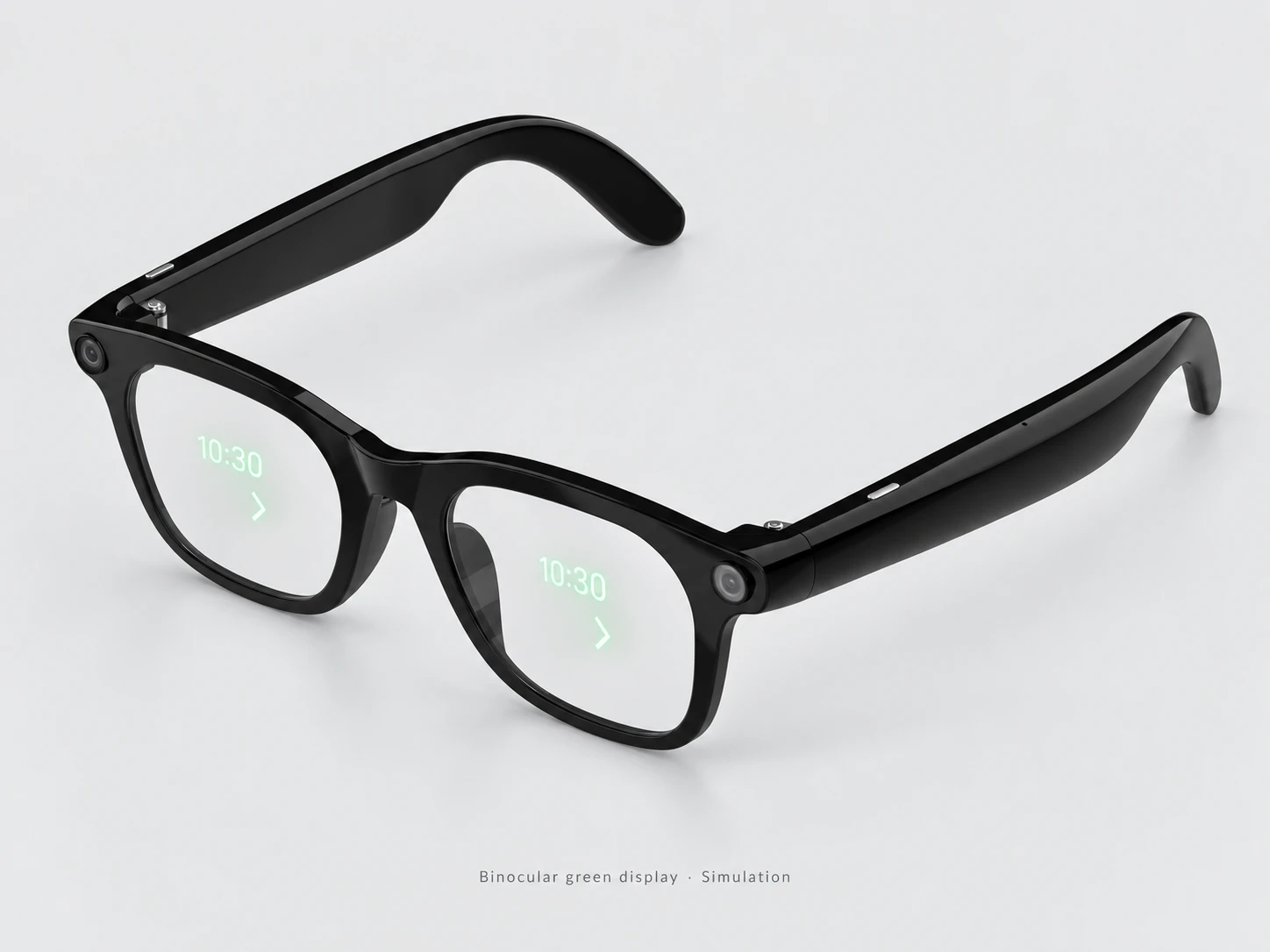 Cue Pro binocular green HUD simulation based on supplied product references